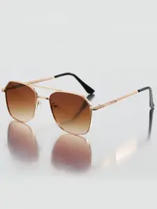 Men's Metal Dual Beam Frog Glasses, Aviator Frames, Vintage Elegant Classic Style, High-End Business Fashion Casual Decoration Eyewear