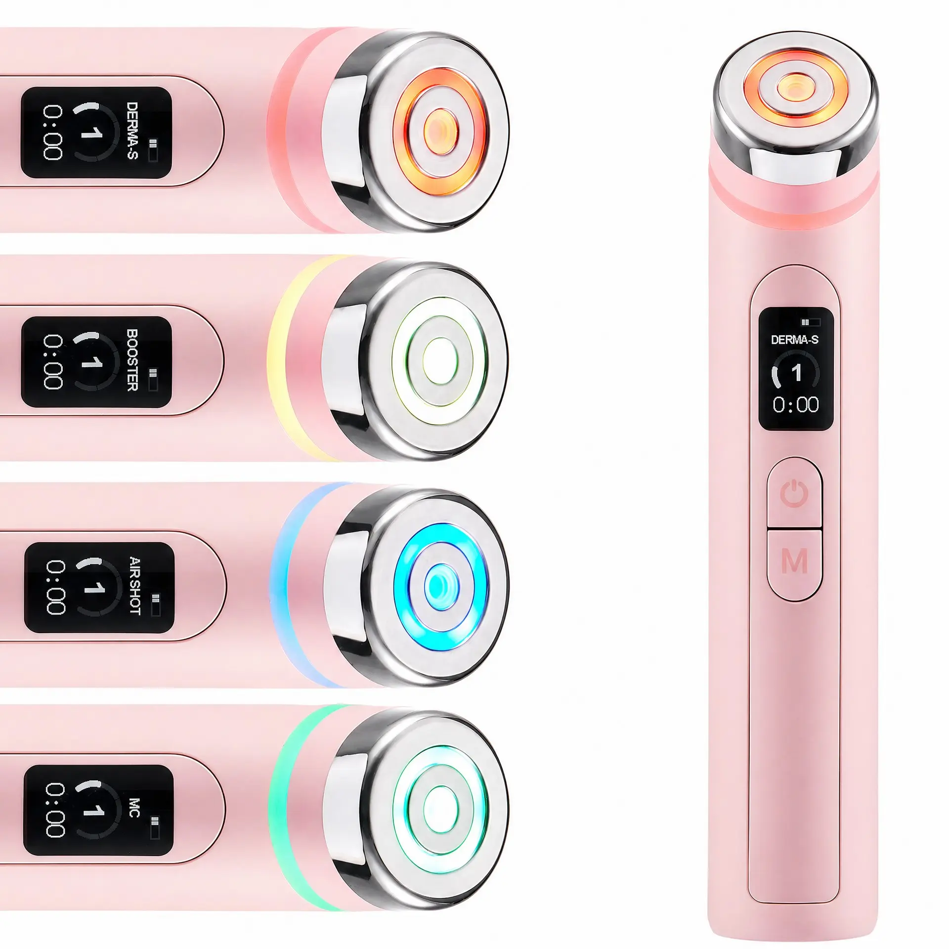 Korean Glow Device Booster - Pink New | K-beauty Viral Glass Glow Device, 4 Light Modes, LED Anti Aging, Mini Facial Lifting Tool, Lightweight Portable Korean Skincare Experience, Daily 5-Minute Skin Care, Beauty Devices