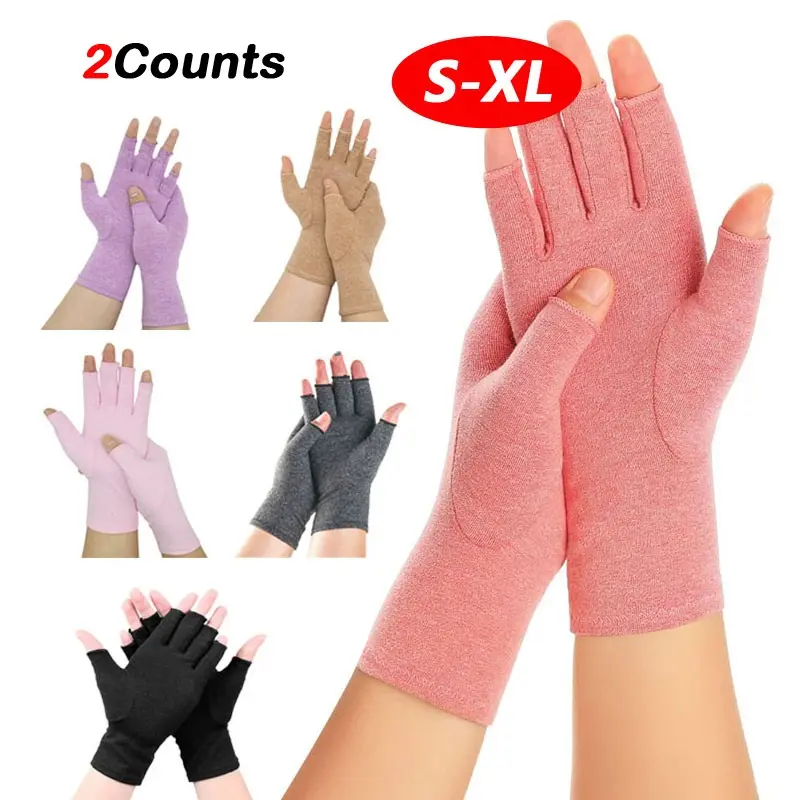 Air Compression Gloves for Men and Women, Unisex Fit, Fingerless Design, Wrist Support Band, Typing Hand Support, Ideal for Typing, Pair of Gloves, Knit Gloves