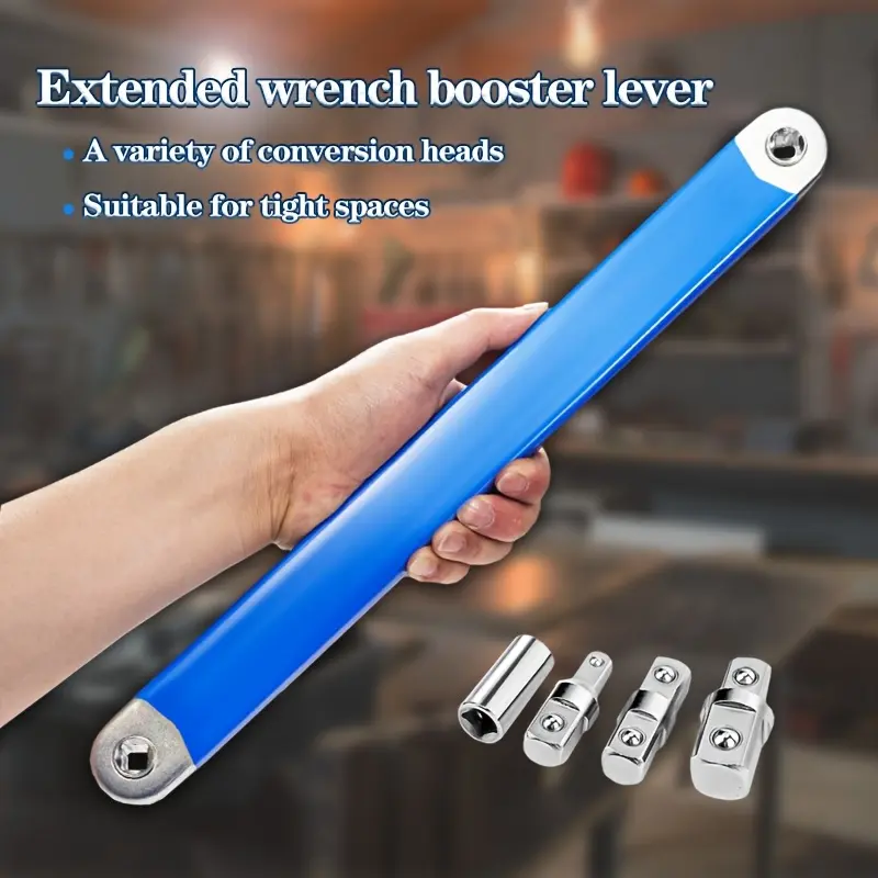 2-in-1 Multi-function Ratchet Offset Extension Wrench with Square Head Adapters for Use In Narrow Spaces. 180-degree Rotation, High Torque, Non-slip Handle, Durable Metal Material, Suitable for Small Universal Extension Wrenche