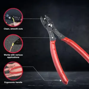 4-In-1 Wire Stripper Pliers, Compact Electrical Tool Set, Multi-Purpose Wire Cutter, Strainer & Crimper, Insulated & Non-Insulated Use