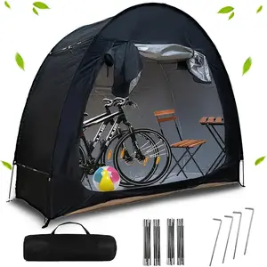 1 Outdoor Bike Storage Tent - Upgraded Portable Bike Shed (210D Oxford Cloth PU4000, Fits 1-4 Bikes, for Motorcycles/Garden Tools, Zipper Closure/Reinforced Seams, Essential for Cyclists)