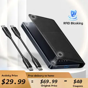 Mini Power Bank, 5000mAh Portable Charger with  Magnetic USB-C and Lighting Cable, For Smartphone&Cellphone 22.5W PD Fast Charging  iPhone 16/15/14,earphone,iwatch ,Android mini power inculde Aluminum，bset gift for Birthday magsafe charger