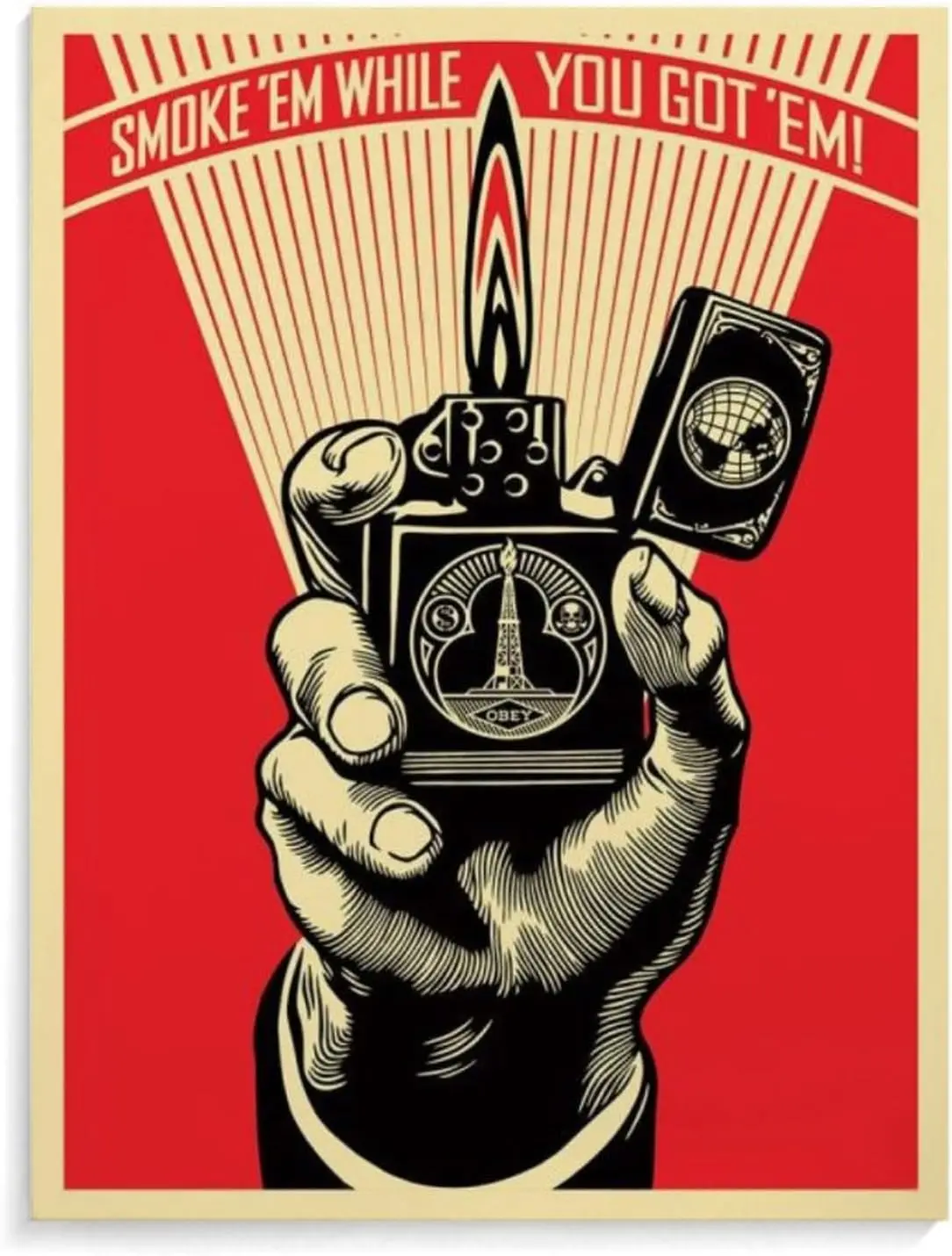 Shepard Fairey Obeys The Giant Retro Funny Wall Art Prints Wall Art Pictures Living Room Bedroom Decoration Murals