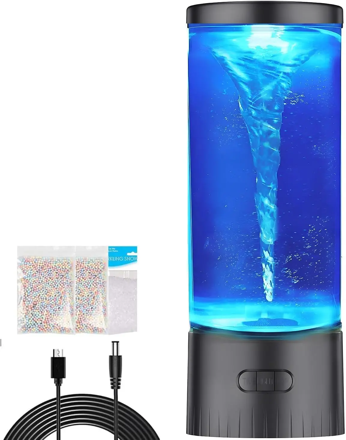 Twister Water Vortex Lamp - 7-Color Changing LED Night Light, AC Power Supply Hurricane Lamp, Novelty Lighting Gift for 4-5 Years Kids & Women, Ideal for Birthday, Thanksgiving Day Home Office Décor