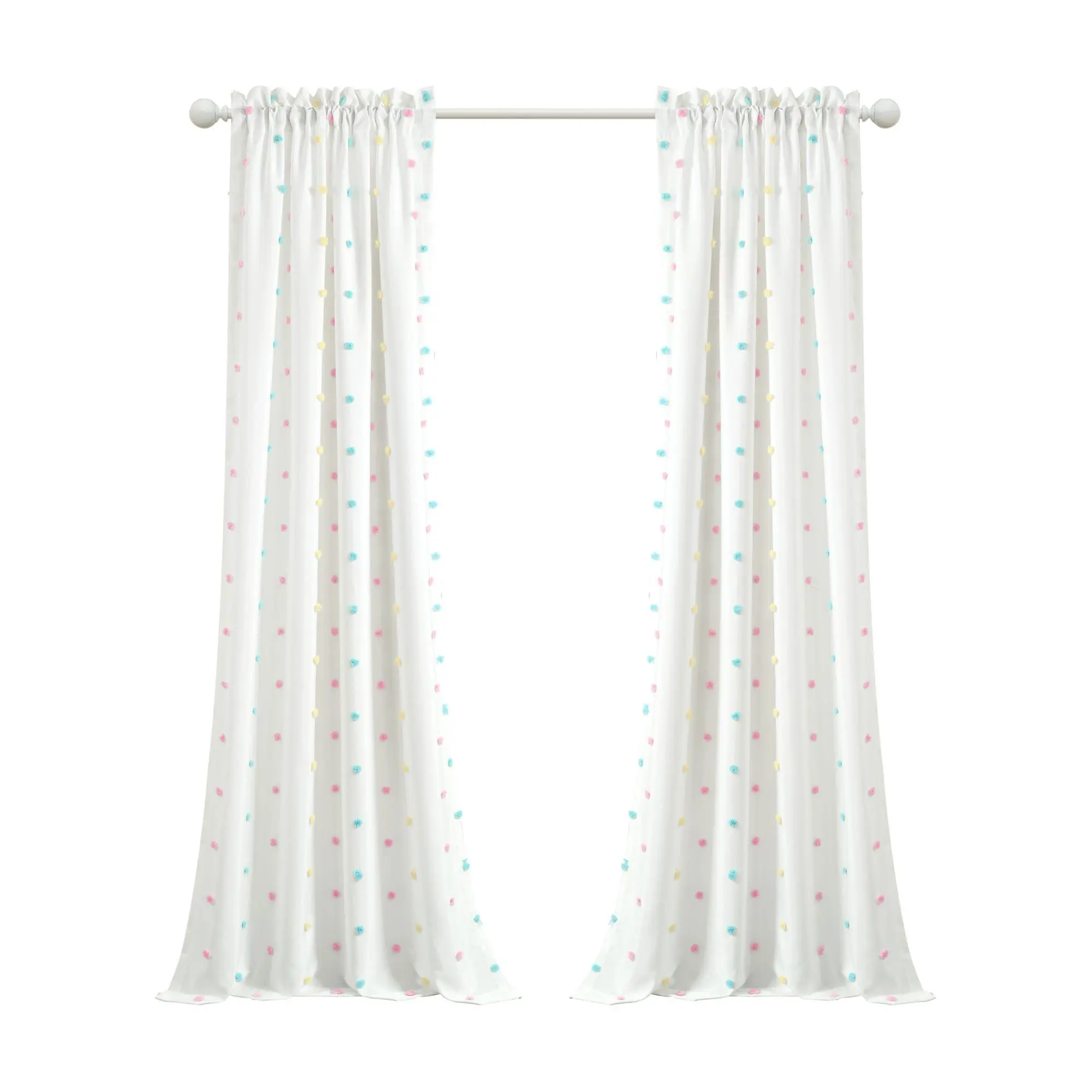 Lush Decor Rainbow Tufted Dot 42x84 Window Panel