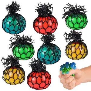 ArtCreativity 1.75 Inch Mesh Stress Balls for Kids - Pack of 24 - Squeeze Toys in Assorted Colors for Anxiety Relief and ADHD - Fun Birthday Party Favors, Treasure Box Prizes for Classroom