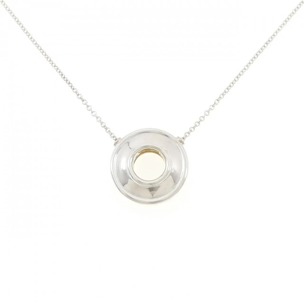 Pre-owned Tiffany & Co. 18K Yellow Gold (Au750) Small Leather Goods Tiffany Magic Silver Gold Necklace