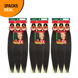 3 Pack Outre Braids X-Pression Kanekalon 3X Pre Stretched Braid 42"