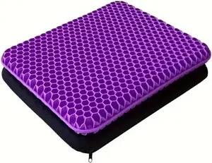 Gel Seat Cushion for Long Sitting Double Thick Office Desk Home Wheelchair Relief Sciatica Tailbone Pain Sore Pressure Cool Non-slip Game Chair Pads for Car Truck Driver Soft Thick Honeycomb Design
