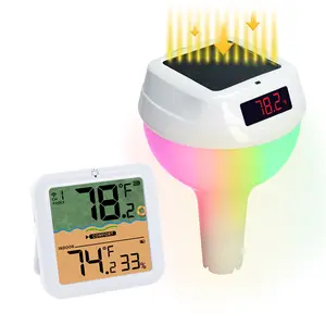 ILTH-518 Solar Wireless Pool Thermometer RGB IP68 Floating with Receiver