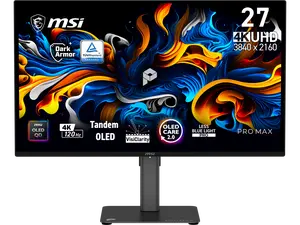 MSI 27" (26.5" viewable) UHD 4K 120Hz AMD FreeSync Premium Pro (Adaptive Sync) 0.03ms USB-C PIP PBP OLED Computer Monitor with Height Adjustable, Swivel, Pivot & Tilt Stand PRO MAX 271UPX12G
