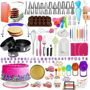 700 count Cake Decorating Kit with Baking Supplies - Cake Turntable for Decorating with Baking Pans, Leveler, 24 Numbered Piping Tips, 2 Spatulas, Fondant Tools, Video Course,  Chart & More