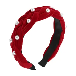 Unique Bargains Women's Fashion Weave Faux Pearls Headbands 1 Pc