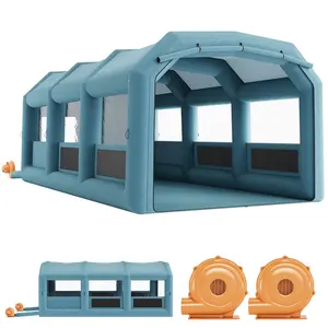 26x15x11ft Inflatable Paint Booth, Portable Inflatable Spray Booth Tent, High Powerful 550W+750W Blowers Car Paint Tent with Air Filter System for Car Parking Workstation Motorcycle Garage