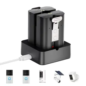 2-Pack 6800mAh Rechargeable Battery + Charging Dock for Ring Video Doorbell 2/3/3plus/4 & Spotlight Cam