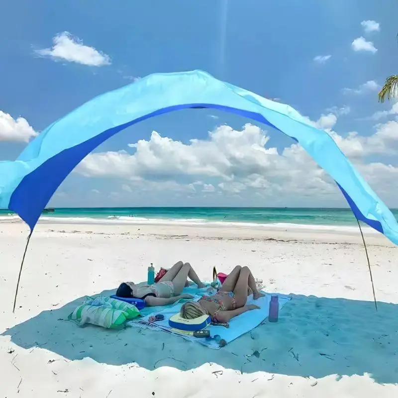 New Classic with Quiet Canopy, The Original Wind-Powered Beach Shade, Provides 150 Sq. Ft.of Shade Shade , Weighs Only 4 lbs, Sets up in 3 Minutes.World's Best Beach for 3-4 Person Family Beach Camping Outdoor UV Protection Sun Shelter for Beach Vacation