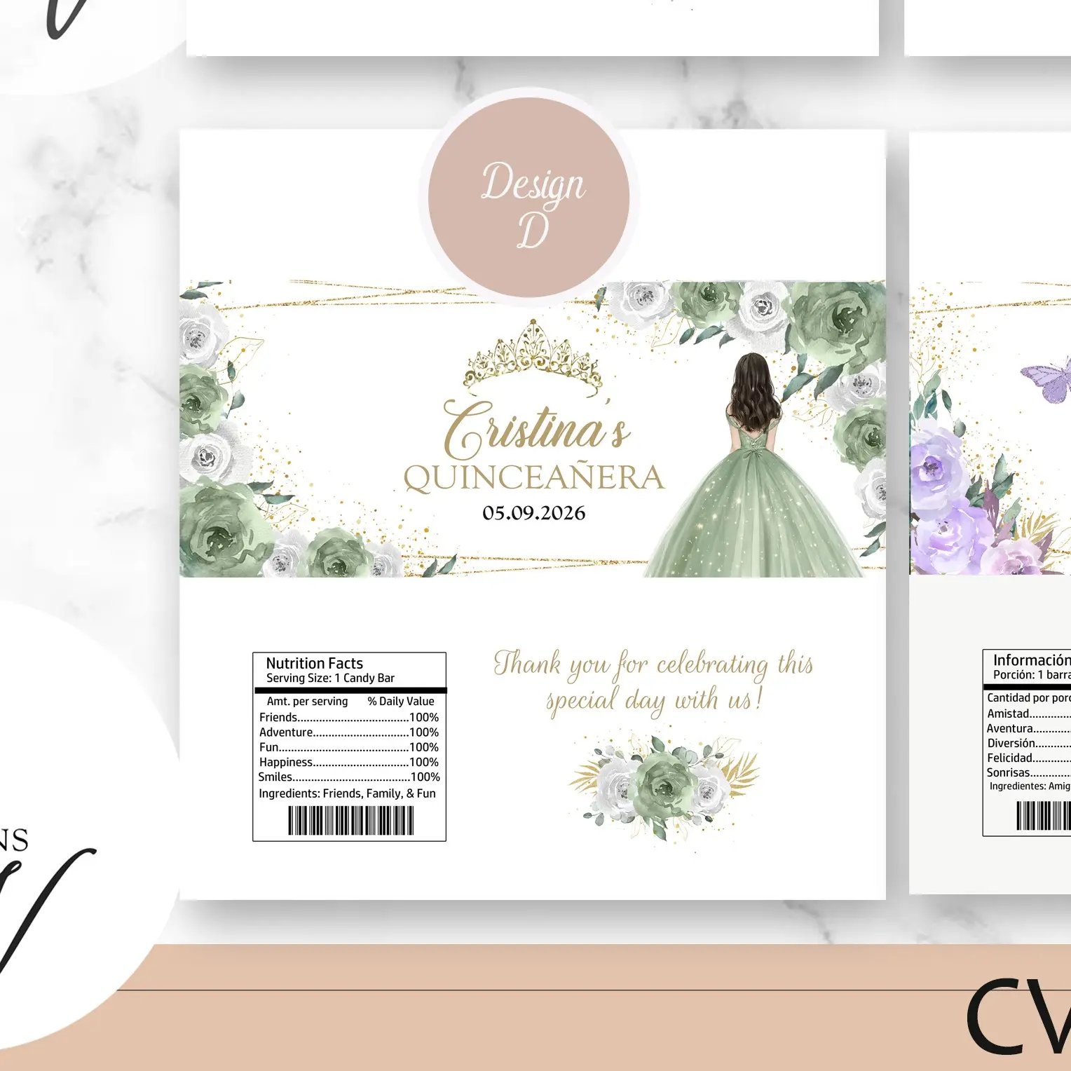 Design D | Green/Gold