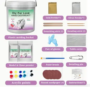 1set Hand Casting Kit For Couples Or Family, DIY Plaster Hand Mold Keepsake Sculpture Kit Gifts For Her, Kids, Weddings, Anniversary