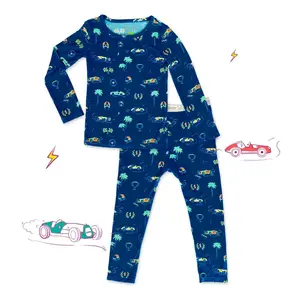 Bellabu Bear Monaco Blue Bamboo Kids Pajamas - Soft and Breathable, Perfect Fit Design