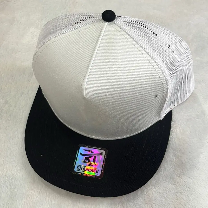 Cachucha Red Toro Adjustable to Various Sizes Snapback Hat with White Mesh and Black Brim