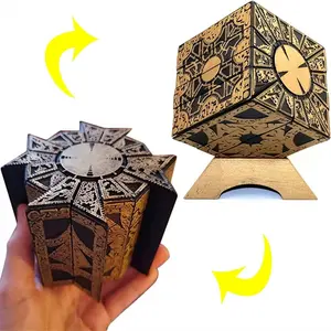 Detachable Hellraiser Puzzle Box with Base, Hellraiser Puzzle Box Functional, Deformation Detachable Lock Puzzle Box. Collectible Display, Puzzle Solving