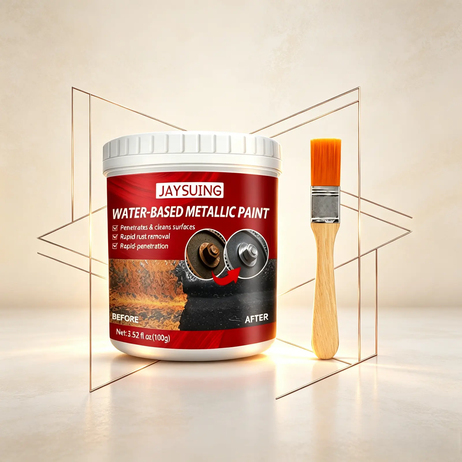 2pc 4pc Water-Based Anti-Rust Primer, Remove Rust, Protect Metal Surfaces & Recover Original Luster