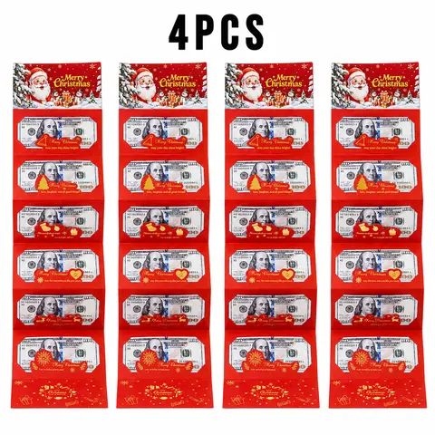 4/2 Pcs Christmas Money Envelope for Cash,Creative Folding Money Holder with 6 Slots,Luxury Paper Cash Gift Card Holder, DIY HolidayMoney Gift Envelope for Xmas, Women Men GirlsBoys Mom Dad