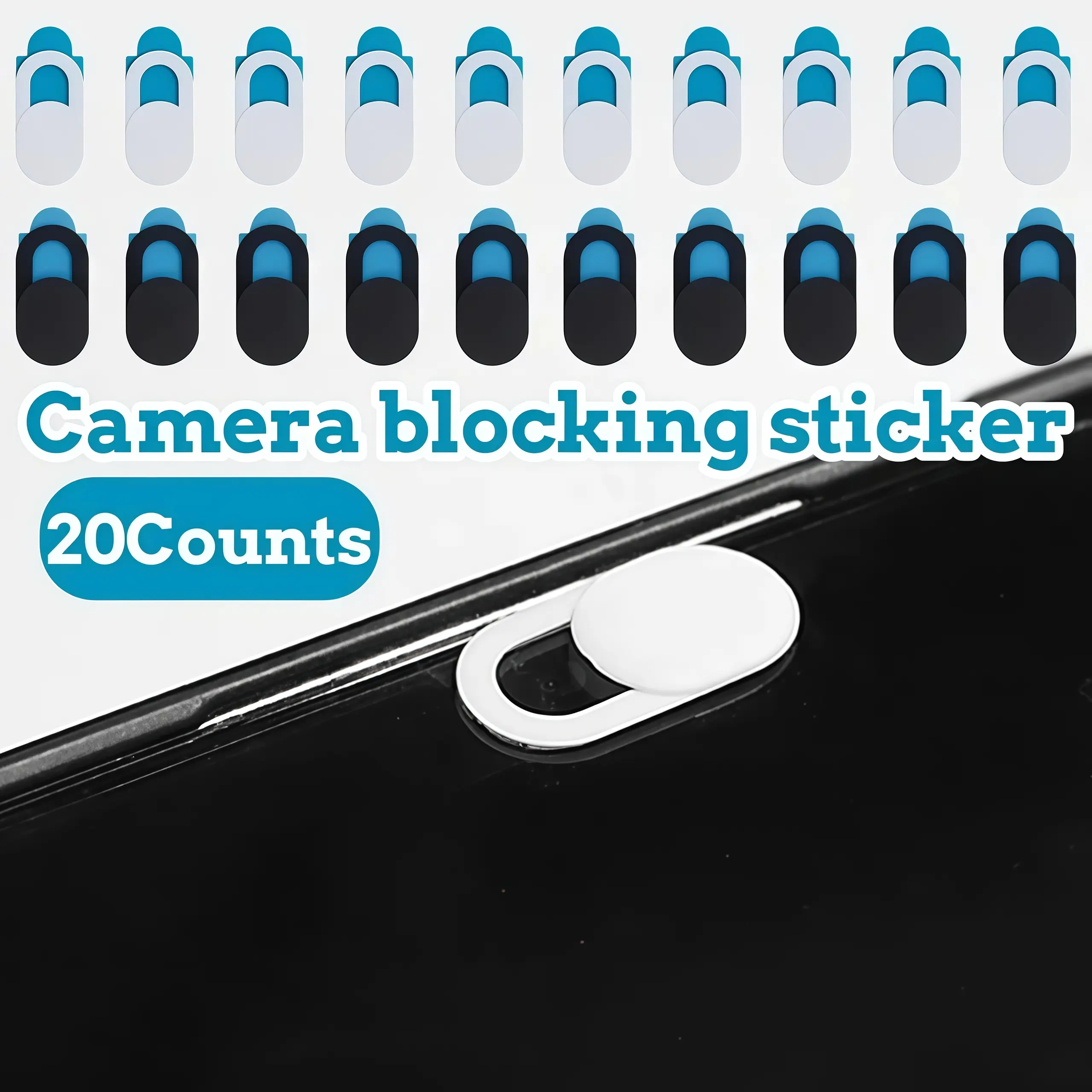 20pcs camera cover stickers, privacy protector, smartphone residue free camera cover, suitable for laptops, phones, tablets, desktop computers, residue free, thin design, scratch free, reusable camera invisible protective cover