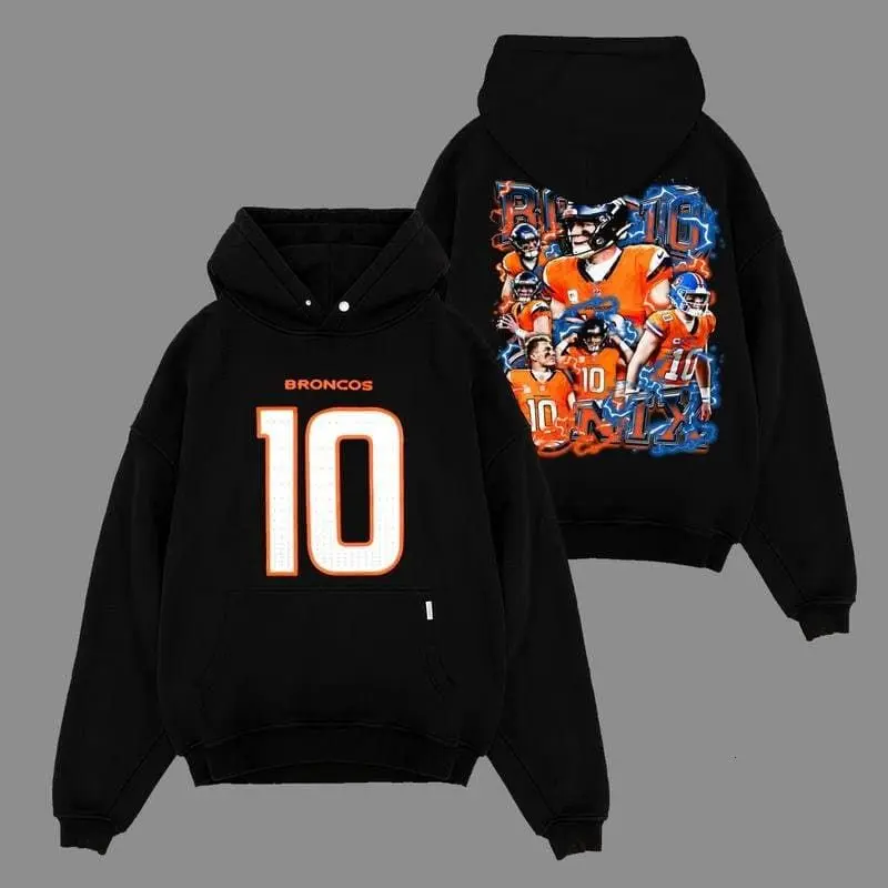 Bo Nix 10 Hoodie Sweatshirt T-Shirt, Game Day Outfits, Gift For Football Fans, Football Graphic Hoodie