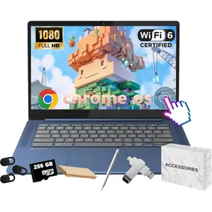 Lenovo IdeaPad Slim 3 Chromebook - 14″ FHD IPS Anti-Glare Touchscreen, for Business & Student, MediaTek Kompanio 520, 4GB RAM, 64GB eMMC, 256GB Micro SD Card, Webcam, WiFi 6, Chrome OS, Blue