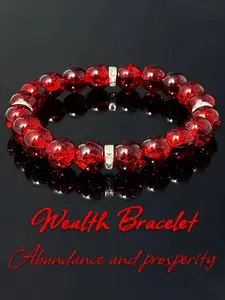 Trendy Hand Chain Bracelet with Strawberry Quartz Beads and Silver Color Accents, Boosts Confidence, Relieves Anxiety, Perfect Gift, Beaded Bracelets