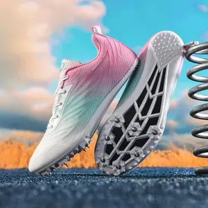 Men Women Track Field Events Cleats Sprint Shoes Athlete Short Spikes Running Sneakers Training Racing Sport Shoes Size 34-44