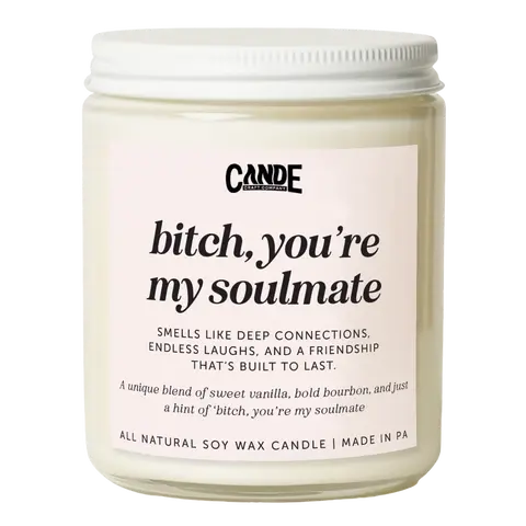 C&E Craft Co. Funny Soulmate Vanilla Soy Candle - Sassy Best Friend Gift, Girlfriend Gift for Her
