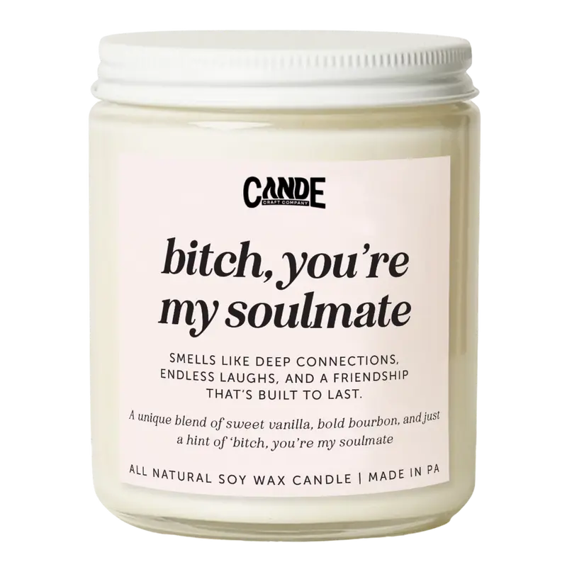 C&E Craft Co. Funny Soulmate Vanilla Soy Candle - Sassy Best Friend Gift, Girlfriend Gift for Her