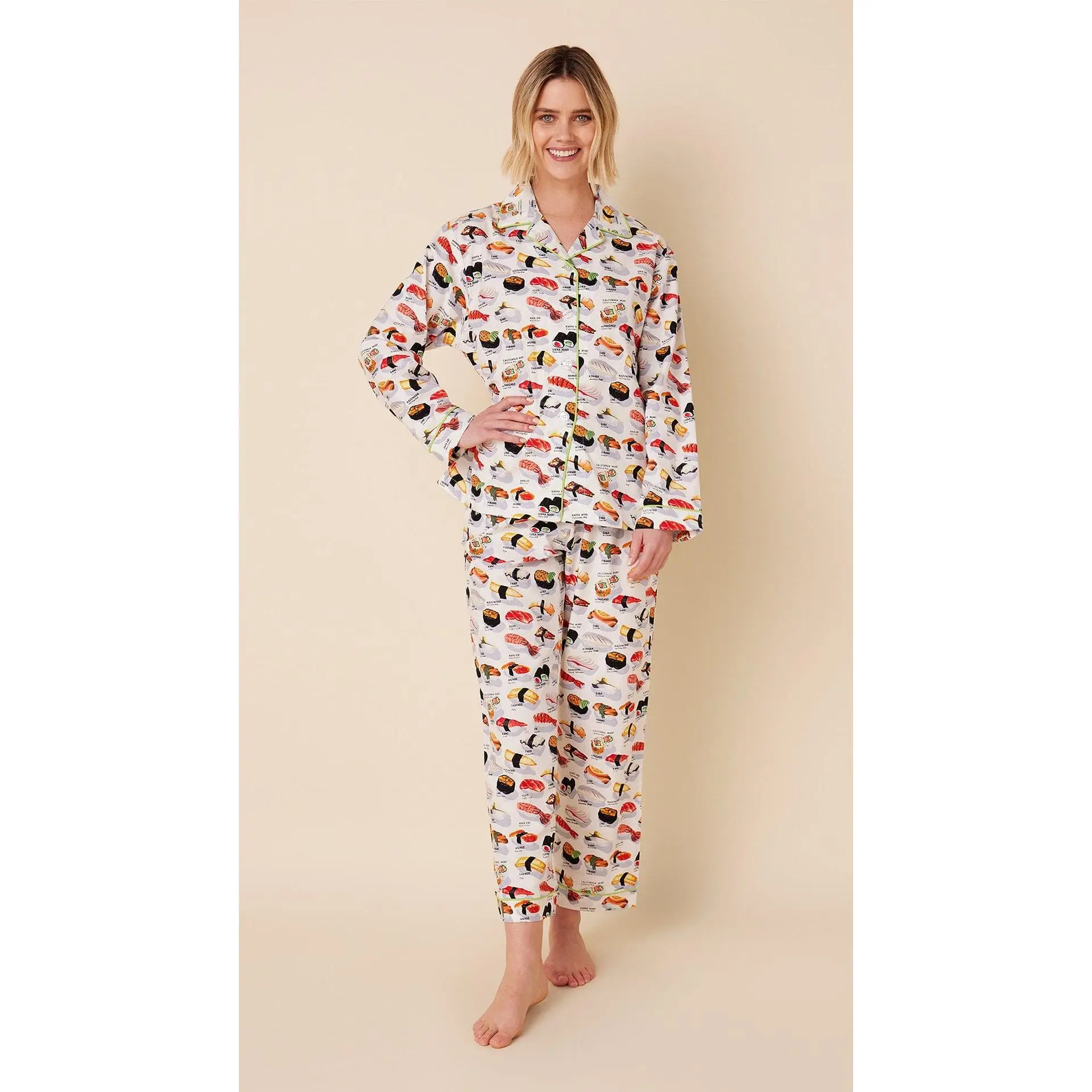 Sushi Poplin Pajama - White