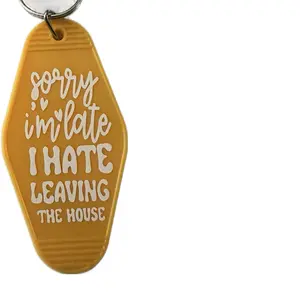 Introvert Apology Motel Keychain | “I Hate Leaving the House” Quote | One of a Kind