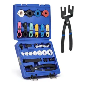 Orion Motor Tech 26pc Fuel Line Disconnect Tool Set, Master Quick Disconnect Tool Kit with Fuel and AC Disconnect Pliers, Fuel Line Removal Tool Set for AC Fuel & Transmission Systems, Black Automotive Repair Tools Automotive Vehicle Tool