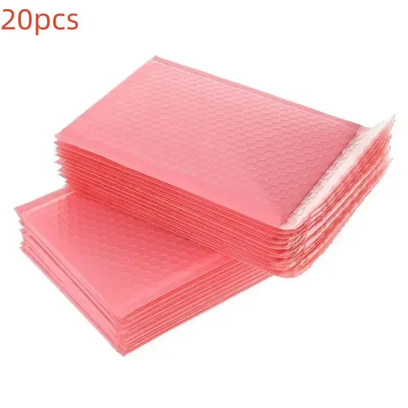 20pcs Foam Envelope Bags Self-Sealing Poly Bubble Mailers with Bubble Padding, Padded Envelopes, Transport Packaging, Postal Bags, Shipping Supplies, Sizes 13x15cm & 15x20cm, Bulk Pack