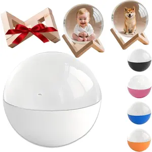 Anna Finds Memory Lamp, DIY Memory Sphere Lamp Video Recording with Electronic Display Sound for Record Child's Growth Time, Memorysphere Lamps Digital, Crystal Ball Digital Video Player (White)