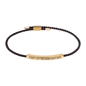 OIDEA Unisex Stainless Steel Bracelet - Inspirational Beaded Braided Word Bangle with Engraved Plate, Nylon Rope, Adjustable Slider, "Don't Let the Hard Days Win" Message, Daily Motivational Gift (Stainless Steel Bracelets) summerwins,summerwins