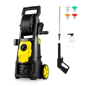 VEVOR Electric Pressure Washer, 2000 PSI, Max 1.65 GPM Power Washer with 30 ft Hose Reel, 5 Quick Connect Nozzles, Foam Cannon, Portable to Clean Patios, Cars, Fences, Driveways, ETL Listed