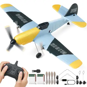 VEVOR RC Plane, 2.4GHZ 3 Channel Remote Control Airplane with 6-Axis Gyro Stabilizer, Ready to Fly Fighter Aircraft Plane Toy with 2 Batteries, Easy to Fly RC Glider forBeginners Boys Christmas gift