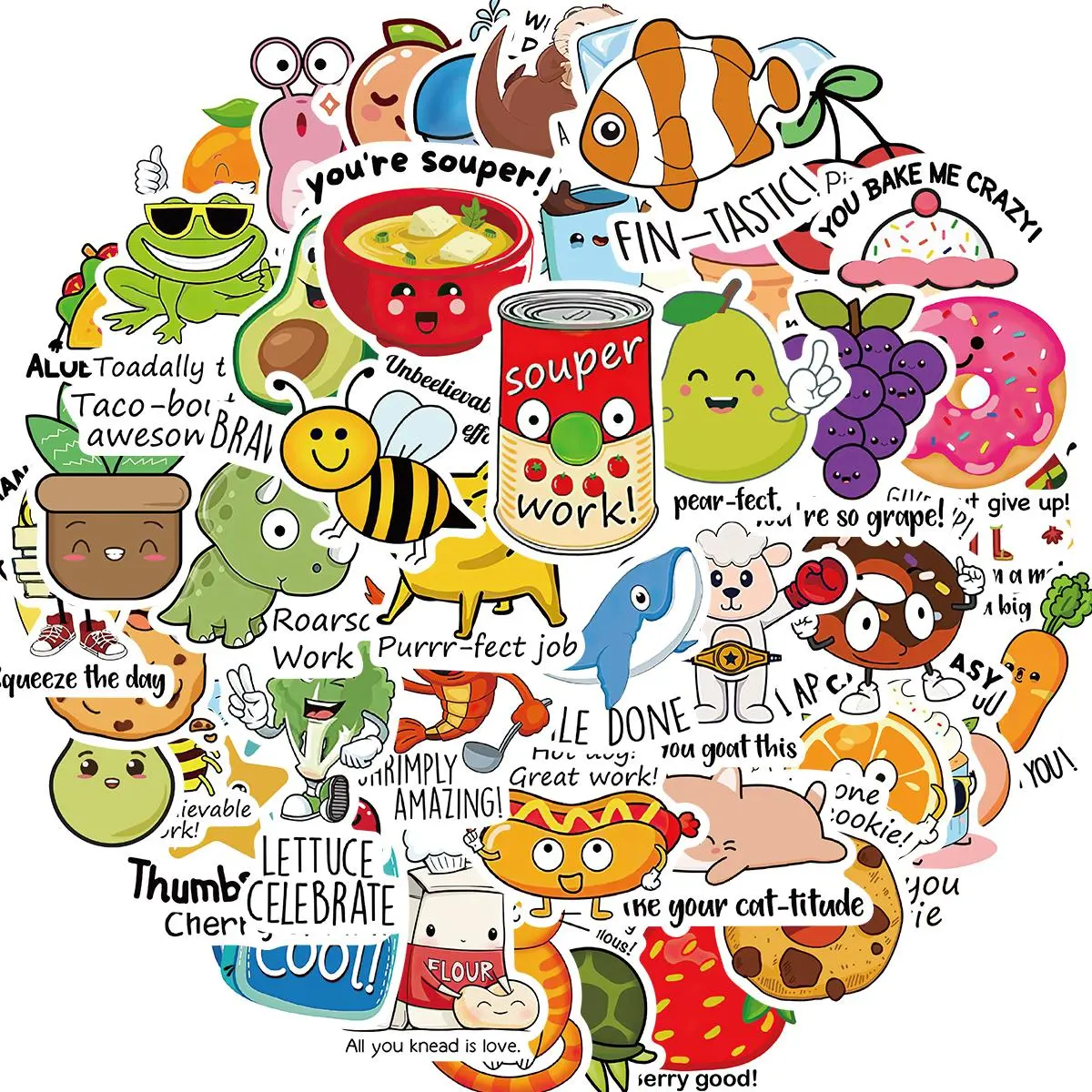 Cartoon Reward Sticker, 50pcs/set Incentive Sticker for Students Teachers, Classroom Sticker, School Supplies, Prize Sticker for Water Bottle, Decor