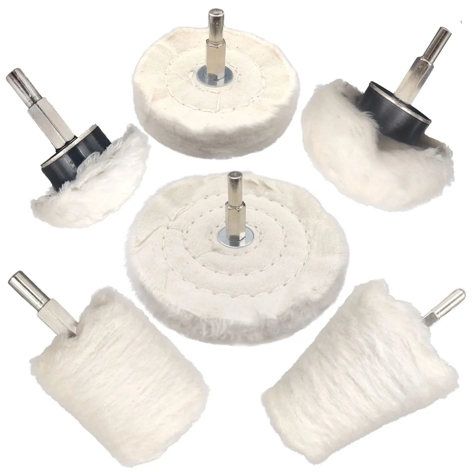 6PCS Polishing Pads And Wheels, Designed for Buffing with a Drill, Ideal for Use on Vehicles, Motorcycles, Plastics, Wood, And Ceramics, Perfect As Gifts for Christmas And New Year