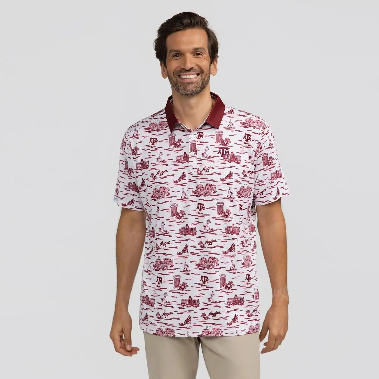 Texas A&M Aggies Smith & Quinn Toile Teddy Polo - White