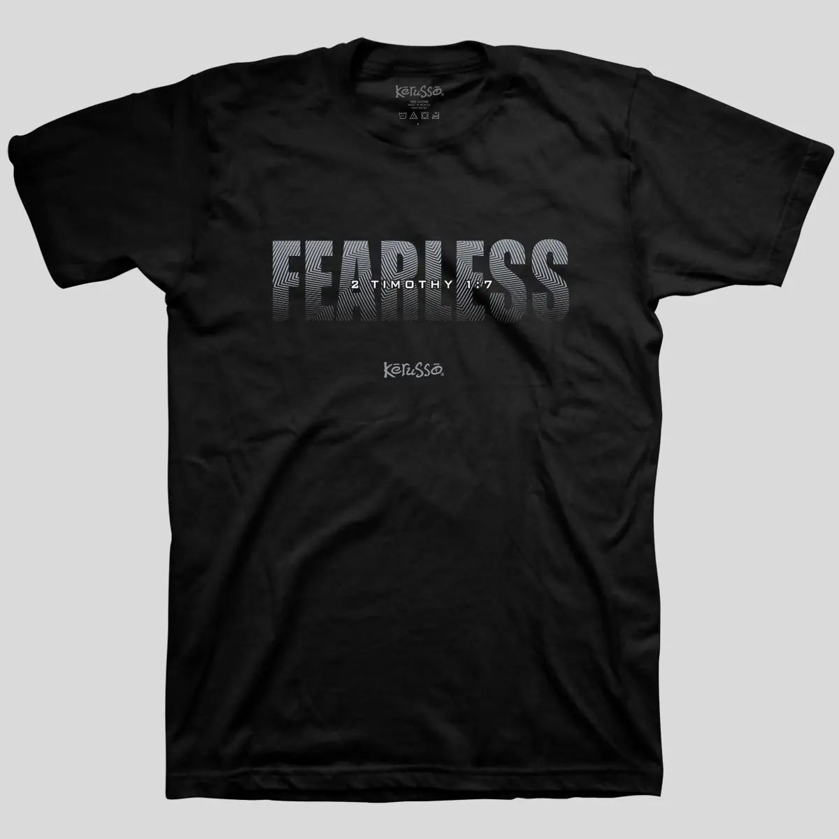 Kerusso Men's Fearless Christian Tshirt, Classic Fit Shortsleeve Graphic Tee in 100% Cotton, Christian Clothing with 2 Timothy 1:7 Verse, Crew Neck, Double Stitching, Casual, Faith-Based Fashion, Inspirational Faith-Based, Xl, T-Shirt, Tops, Casual Fit, T