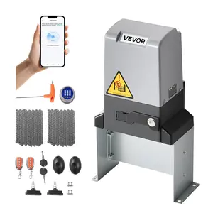 fathersdaygift VEVOR Automatic Gate Opener, 900W Electric Sliding Gate Opener for Doors up to 65.6ft 4409lbs, Chain Drive Rolling Door Motor with Infrared Sensor 2 Remote Controls, Driveway Gates Opening System