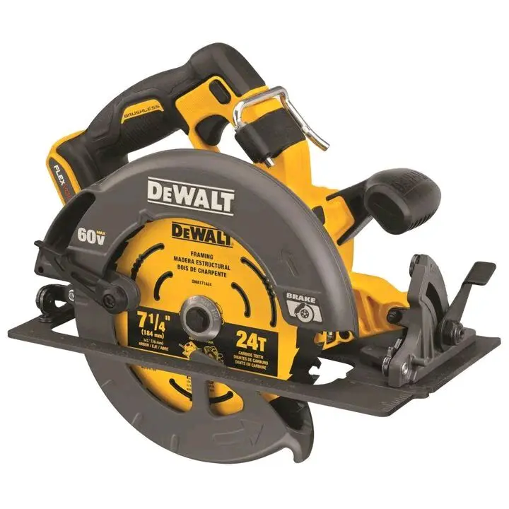 DEWALT FLEXVOLT 60V MAX Cordless Brushless 7-1/4 in. Blade Circular Saw, Heavy Duty Tool-Only with Quick Stop Brake for Cutting Wood and Precision Work, Blade Circular Saws