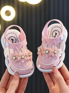New Kids Sandals Summer Cartoon Cute Unisex Baby Indoor Outdoor Anti-Slip Beach Shoes Soft Sole Toddler First Walker Shoes